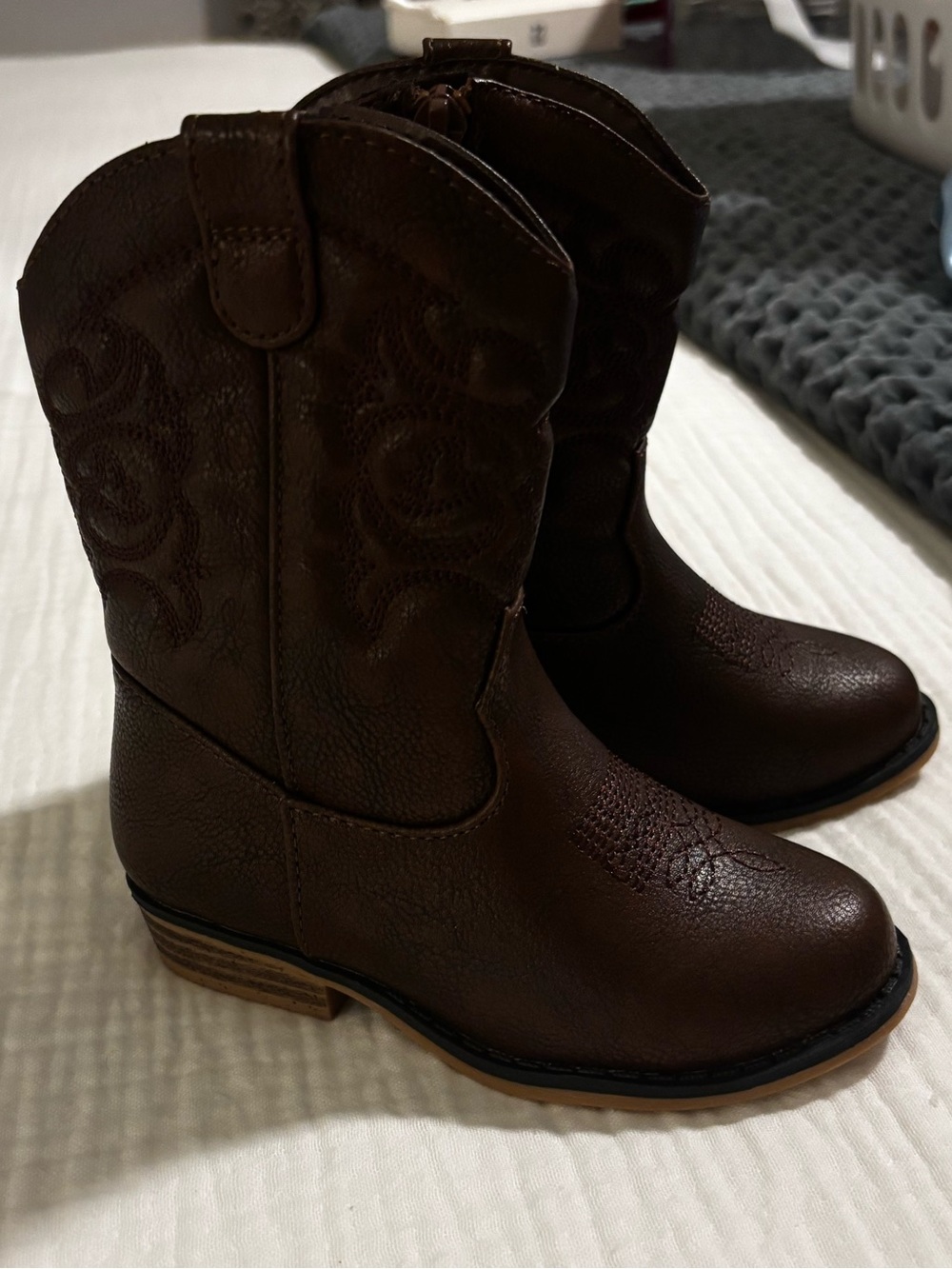 Cat & Jack Brown Kids Western Boots